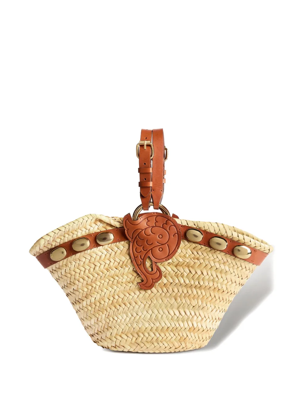 Pucci Studded Fish-appliqué Beach Bag In Neutral