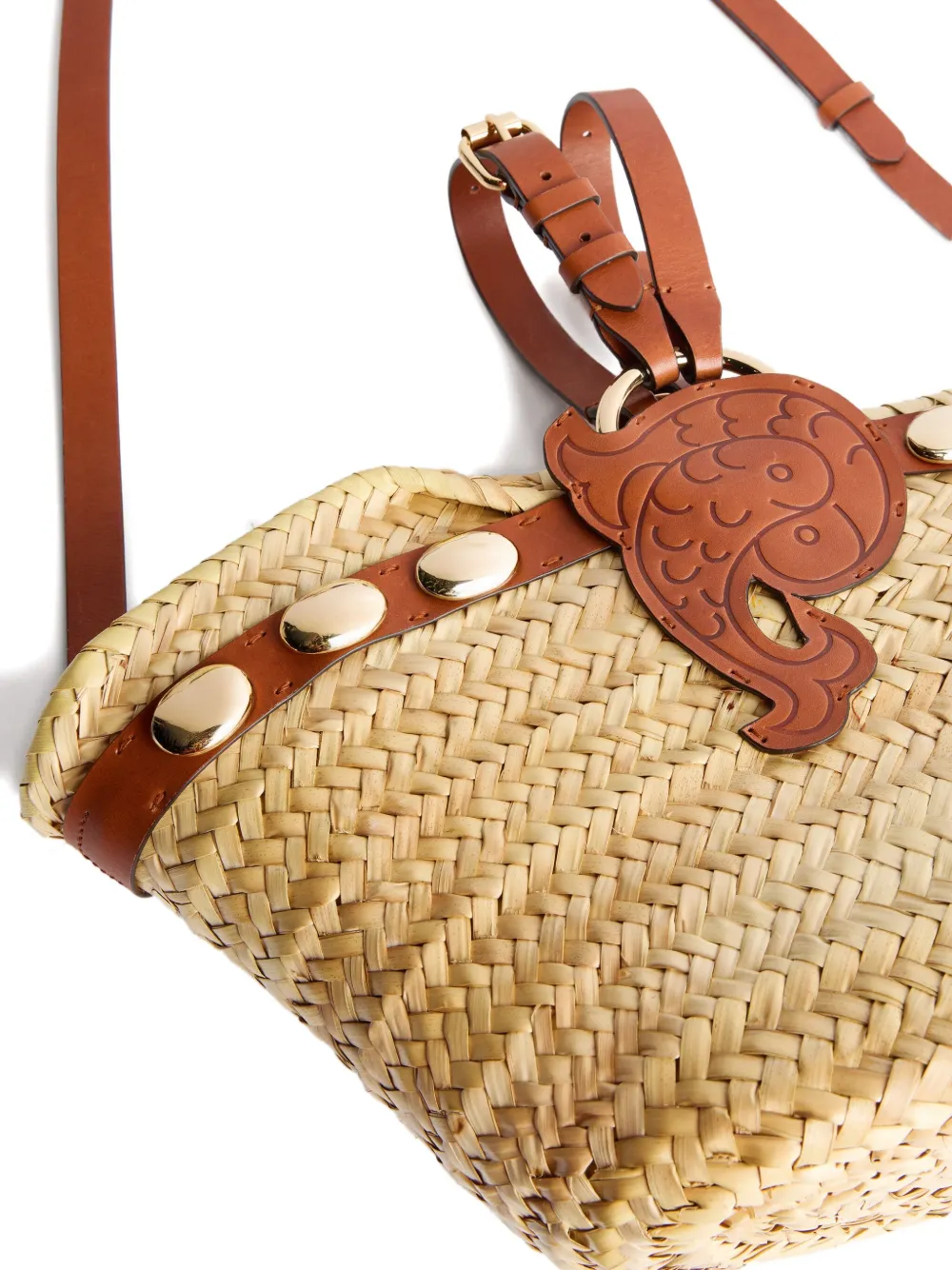 Pucci Studded Fish-appliqué Beach Bag In Neutral