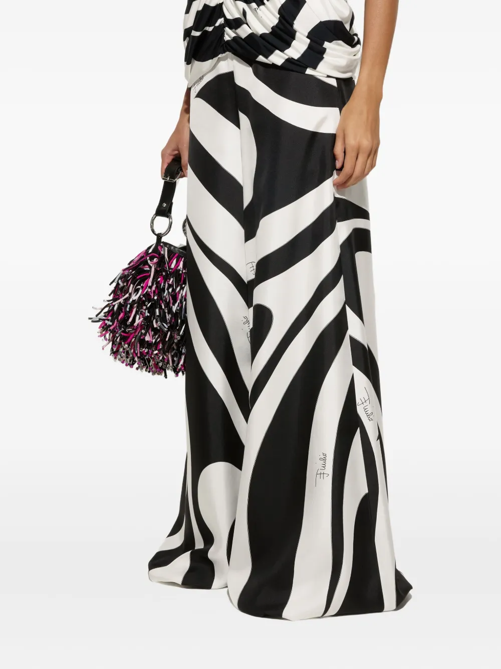Pucci Marmo-print Trousers In White