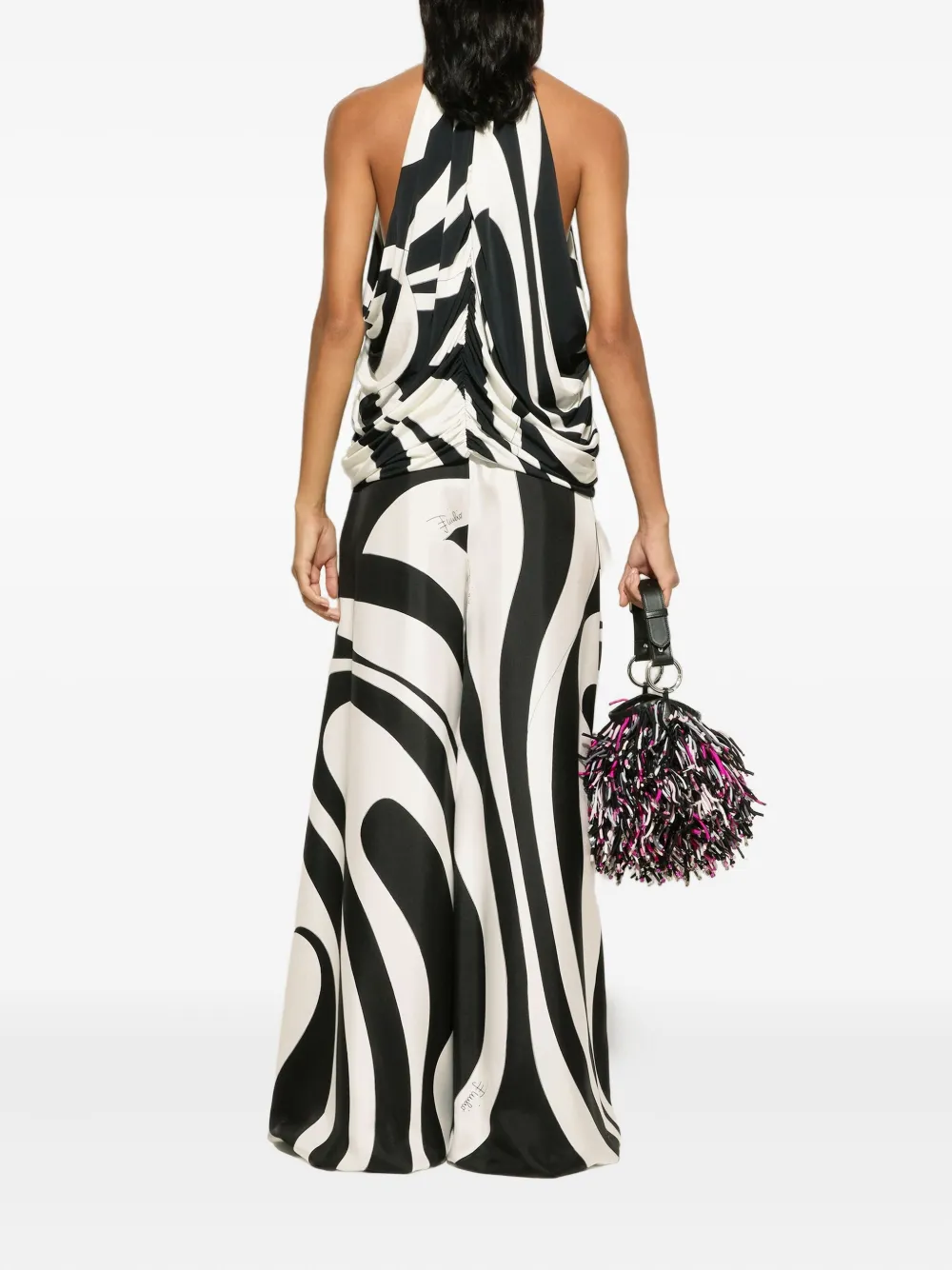 Pucci Marmo-print Trousers In White