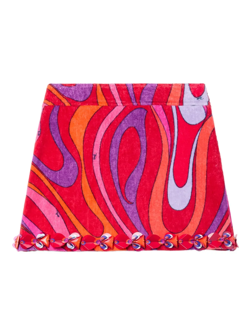 Pucci Marmo-print Embroidered Mini Skirt In Pink