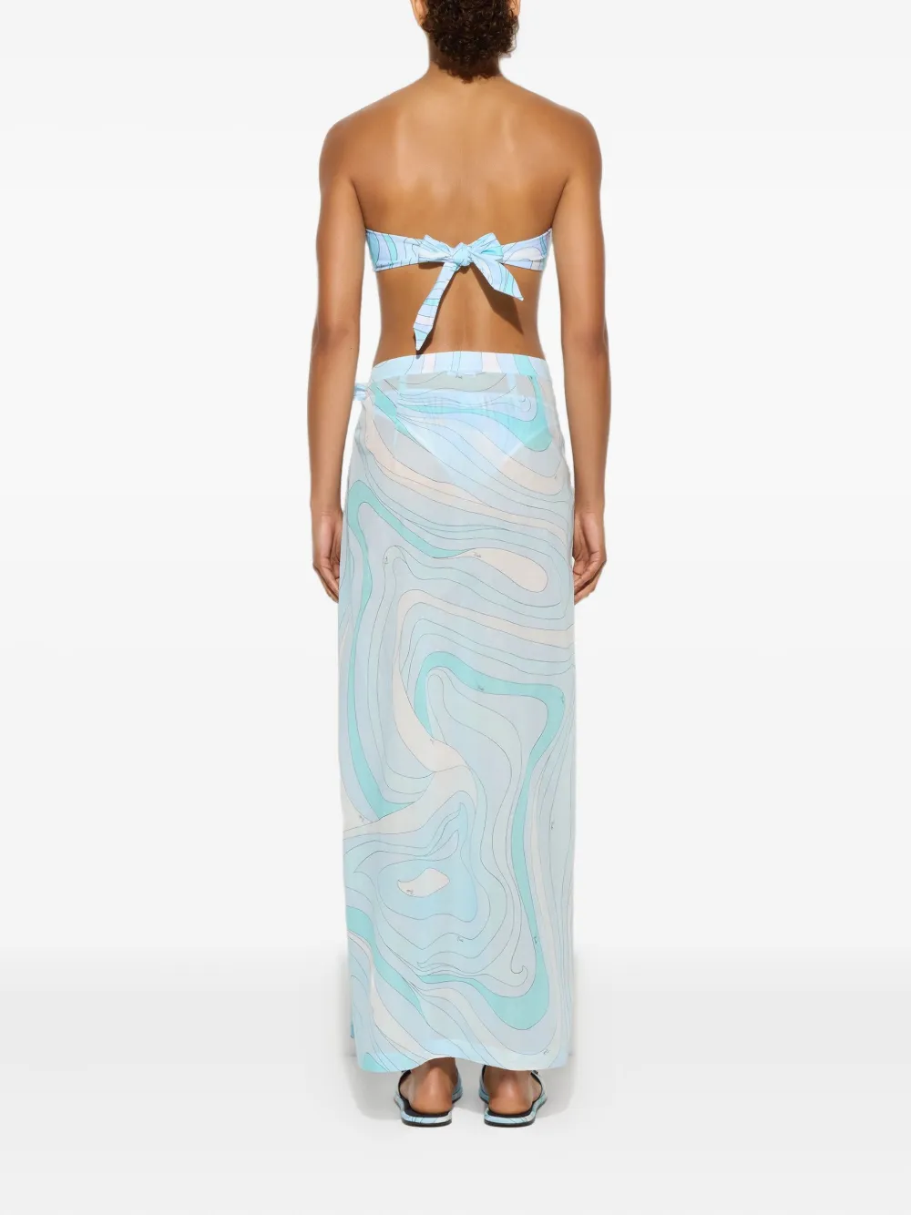 Pucci Marmo-print Cover-up In Blue