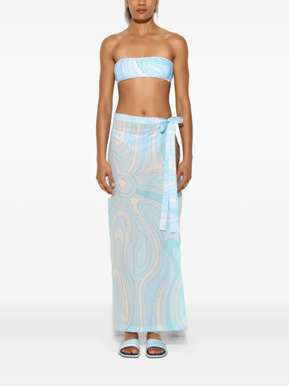 Pucci Marmo-print Cover-up In Blue