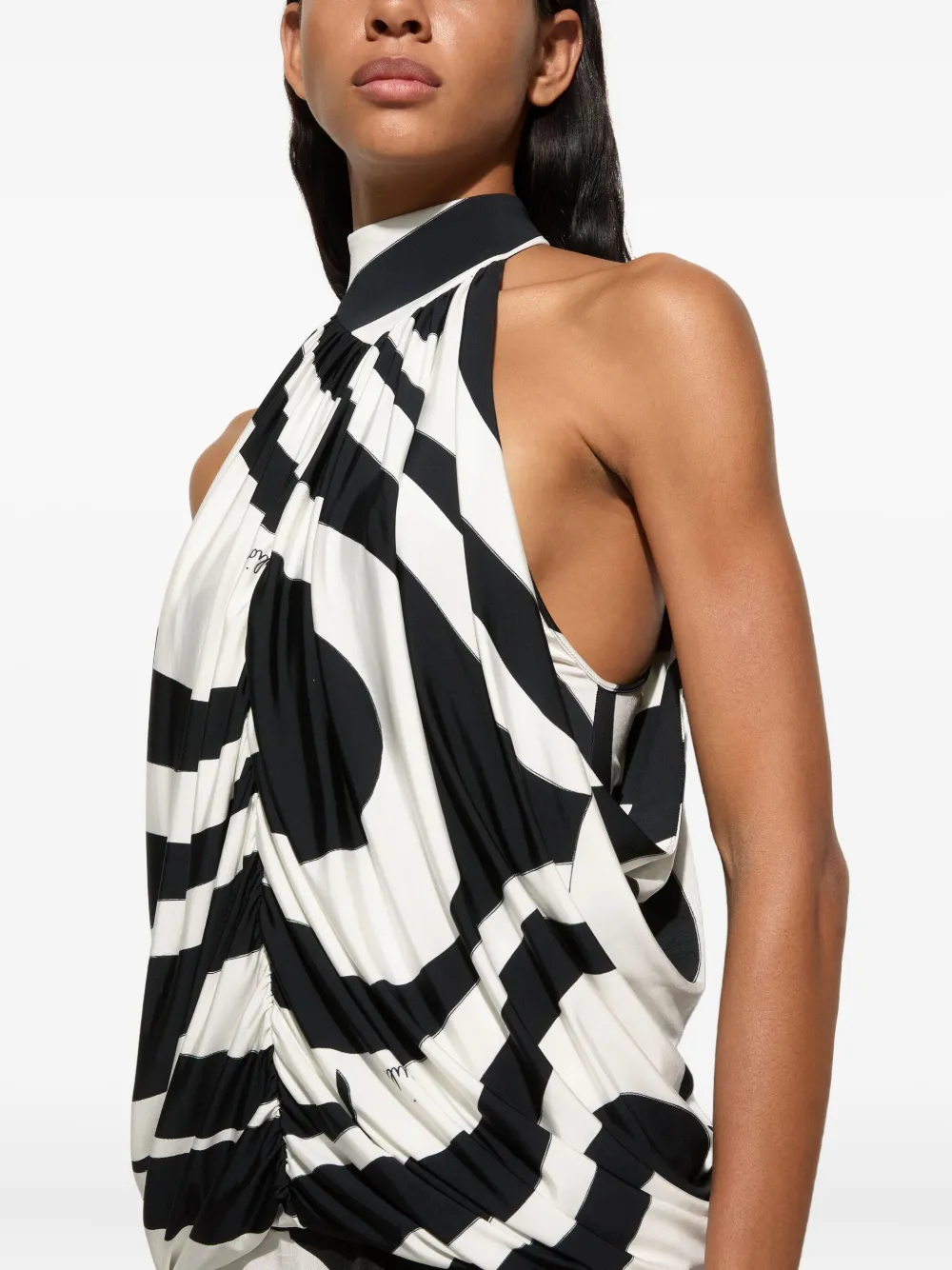 Pucci Marmo Print Sleeveless Top In Black