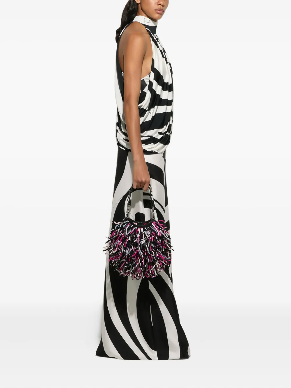 Pucci Marmo Print Sleeveless Top In Black