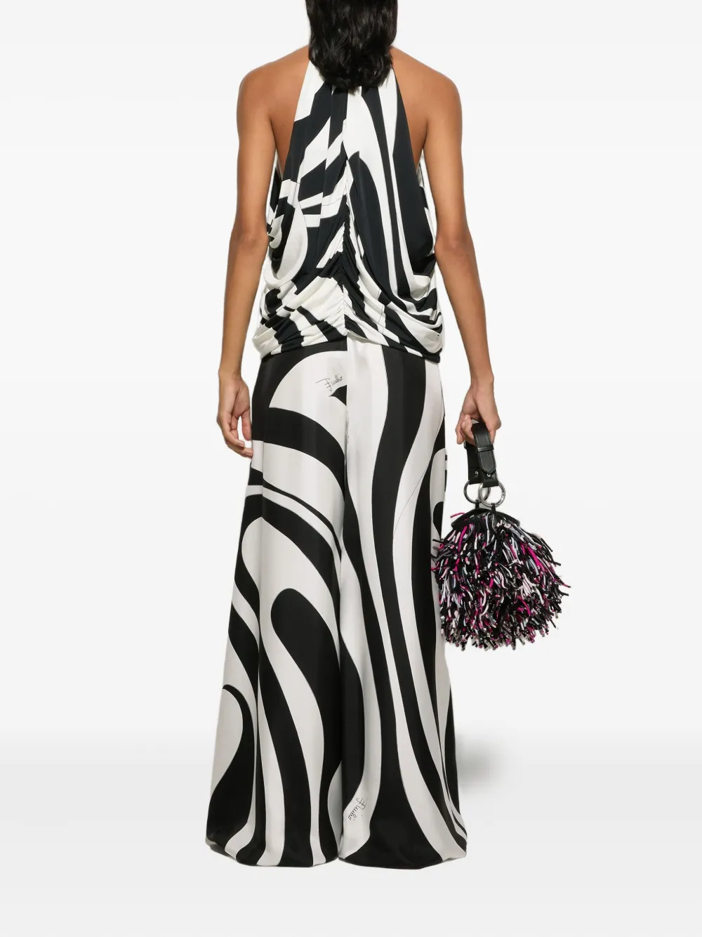 Pucci Marmo Print Sleeveless Top In Black