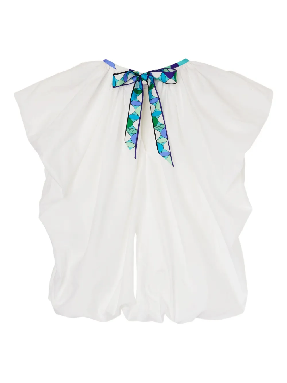 PUCCI printed-neckline voluminous top - Wit