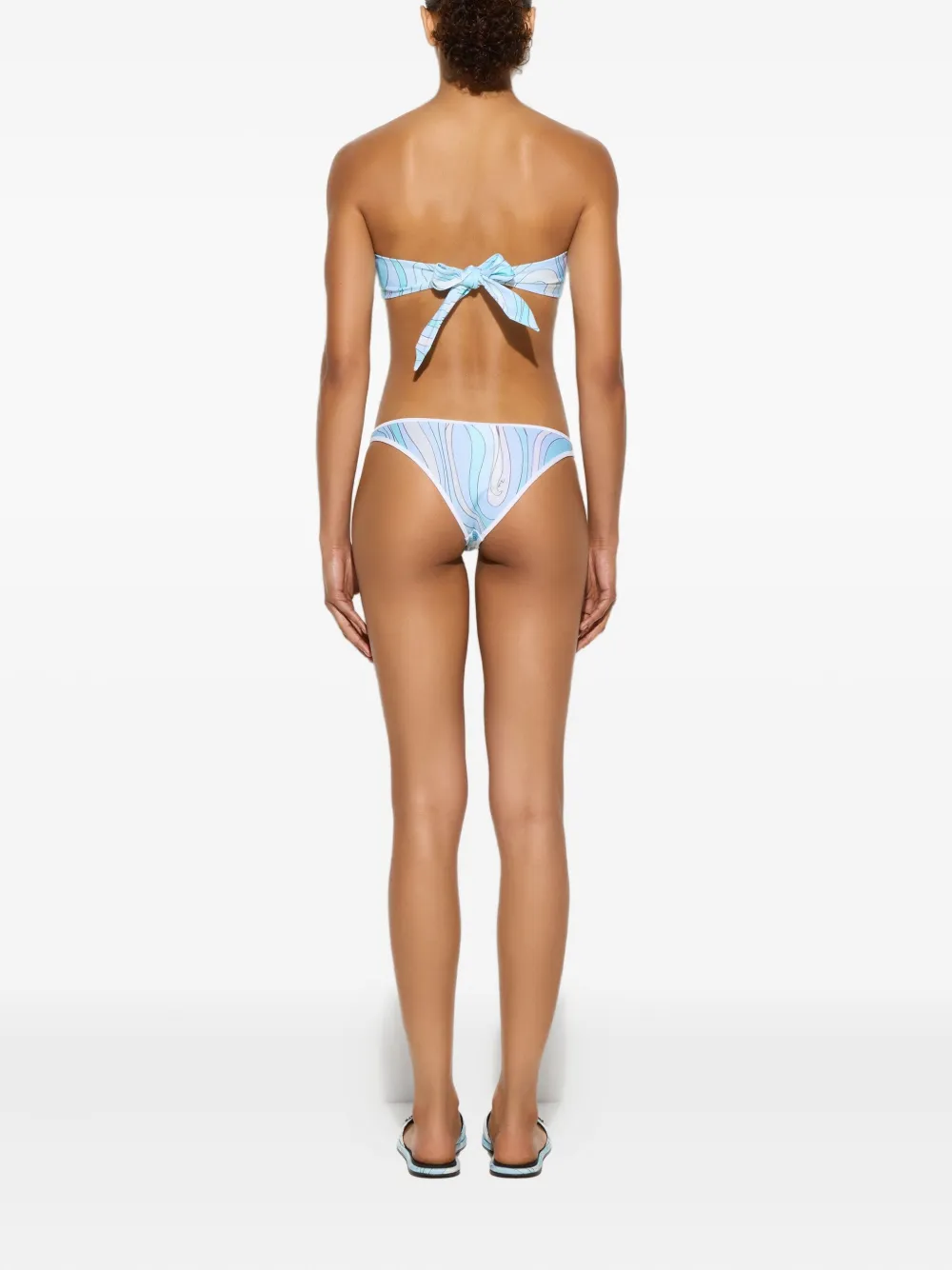 Pucci Marmo-print Bikini Bottoms In Blue