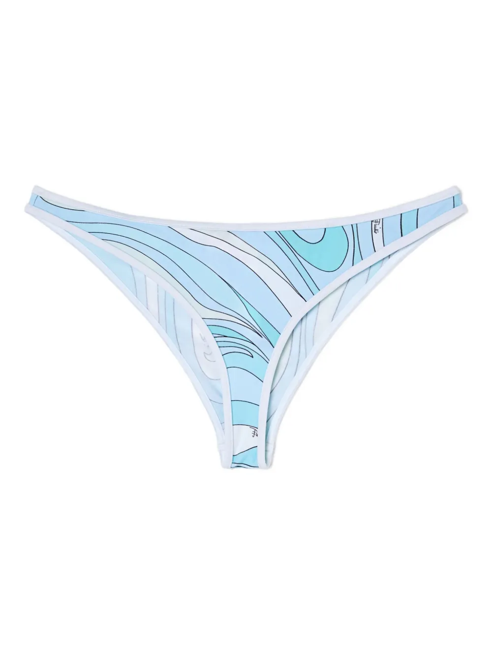 Pucci Marmo-print Bikini Bottoms In Blue