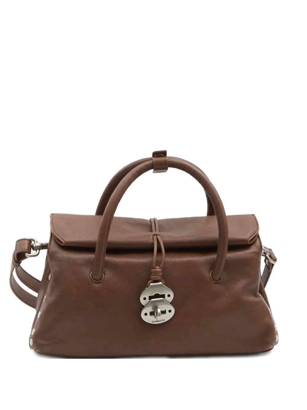 Zanellato small Dotta pebbled leather tote bag - Marrone