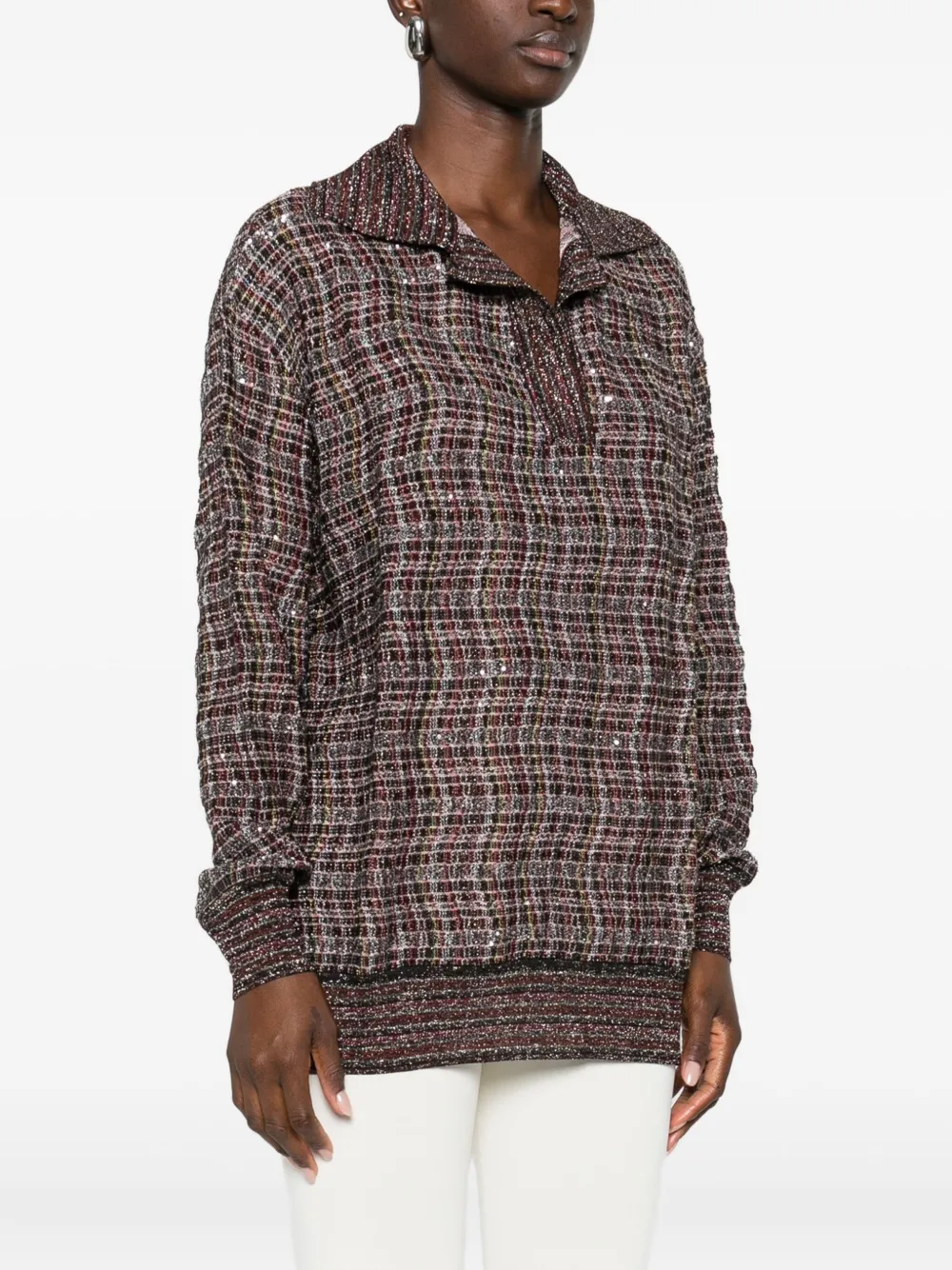 Missoni V-neck Sweater In Brown