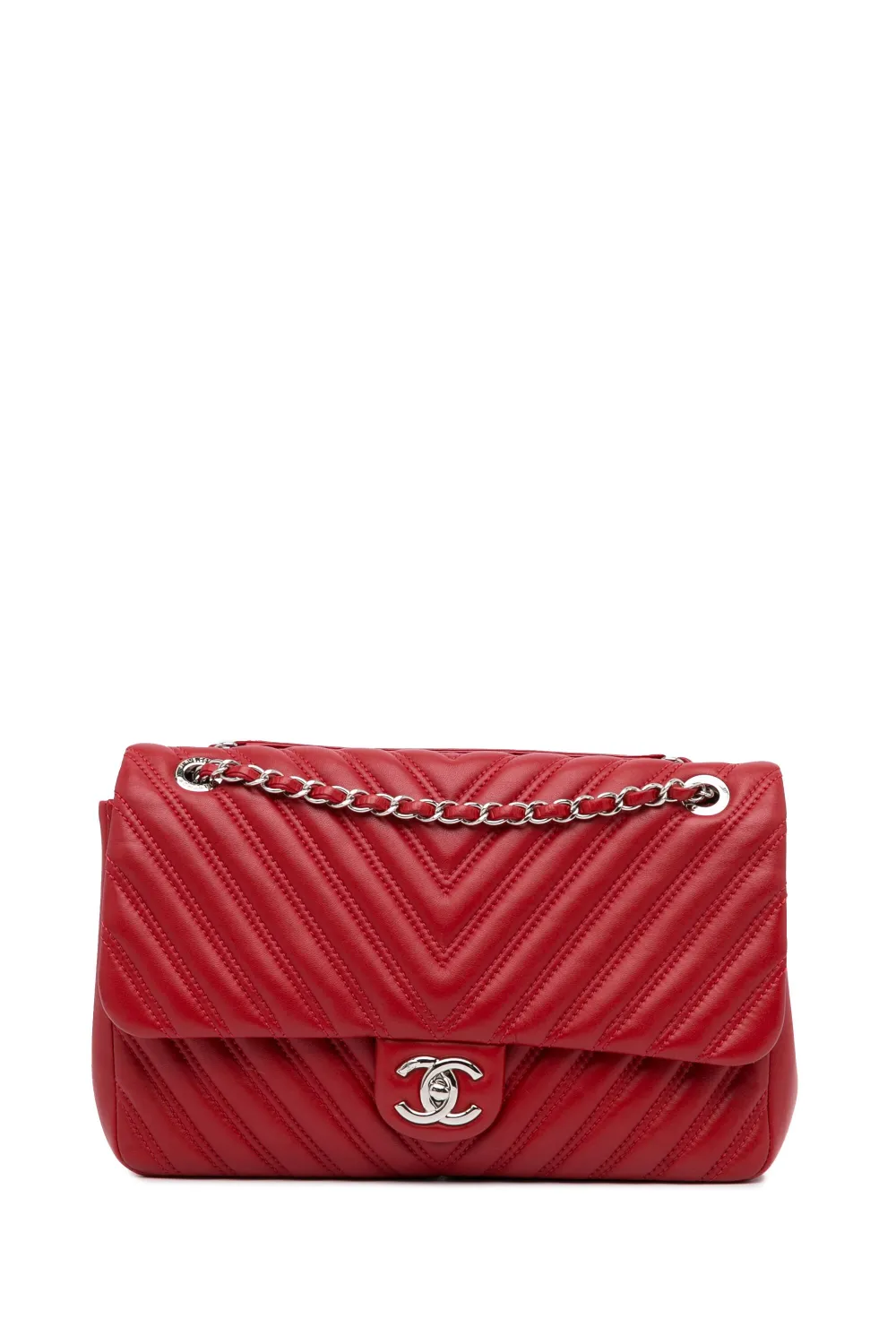 CHANEL Pre-Owned 2015-2016 Classic Jumbo Lambskin Double Flap shoulder bag - Rosso