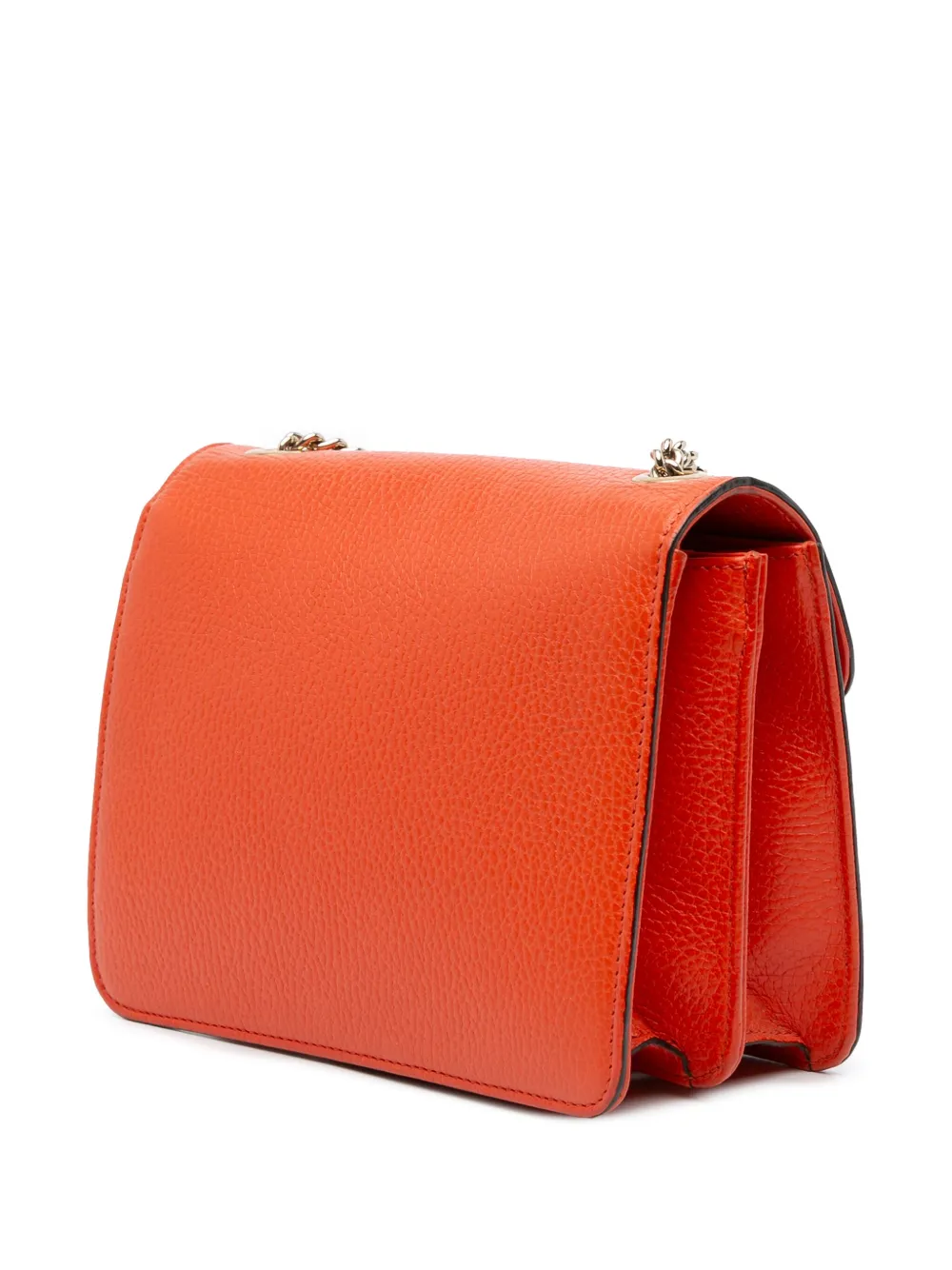 Pre-owned Gucci 2016-2025 Small Dollar Calfskin Interlocking G Crossbody Bag In Orange