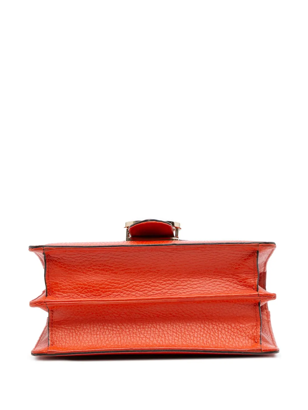 Pre-owned Gucci 2016-2025 Small Dollar Calfskin Interlocking G Crossbody Bag In Orange