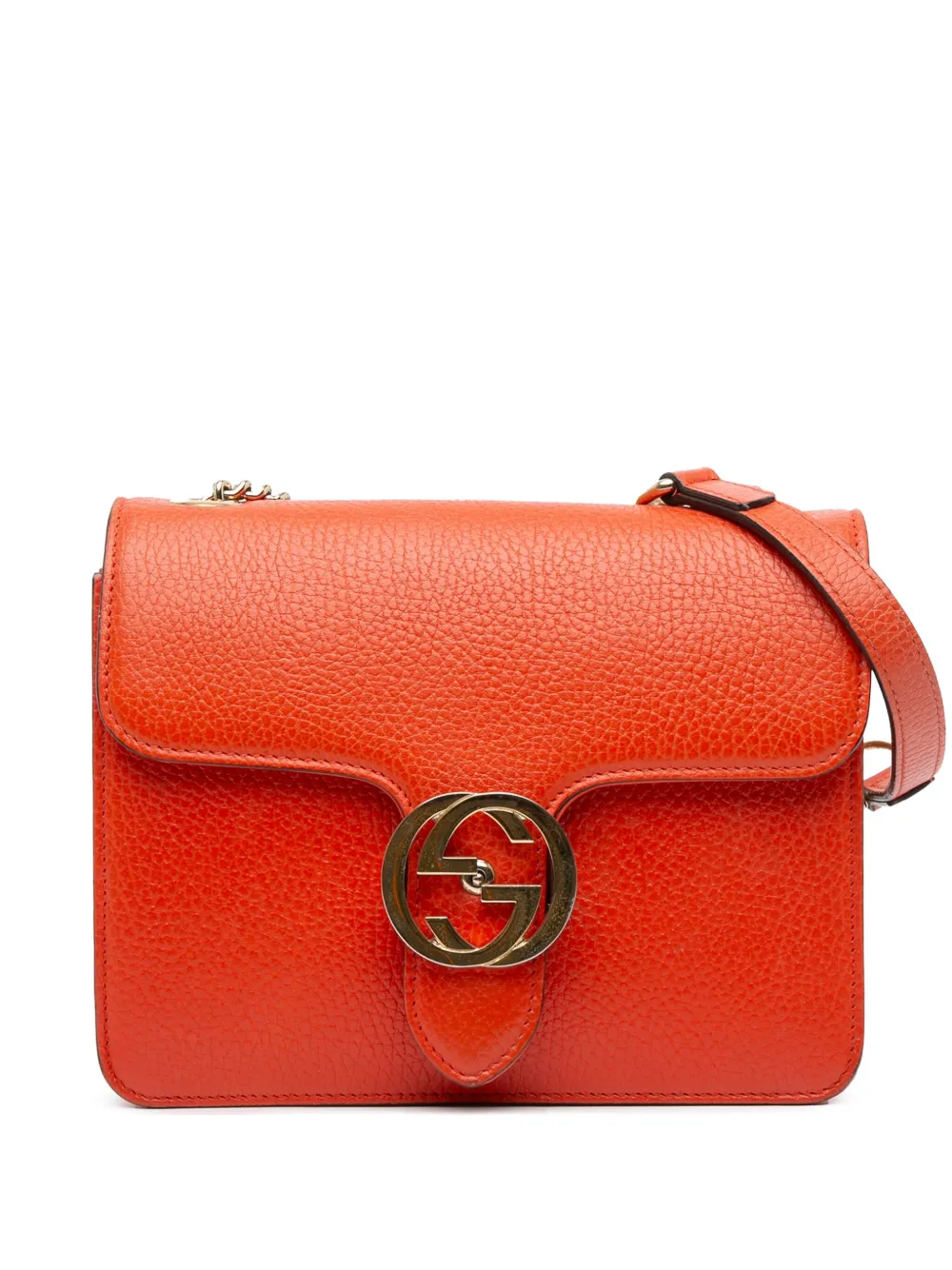 Gucci Pre-Owned 2016-2025 Small Dollar Calfskin Interlocking G crossbody bag | Orange | Image 1