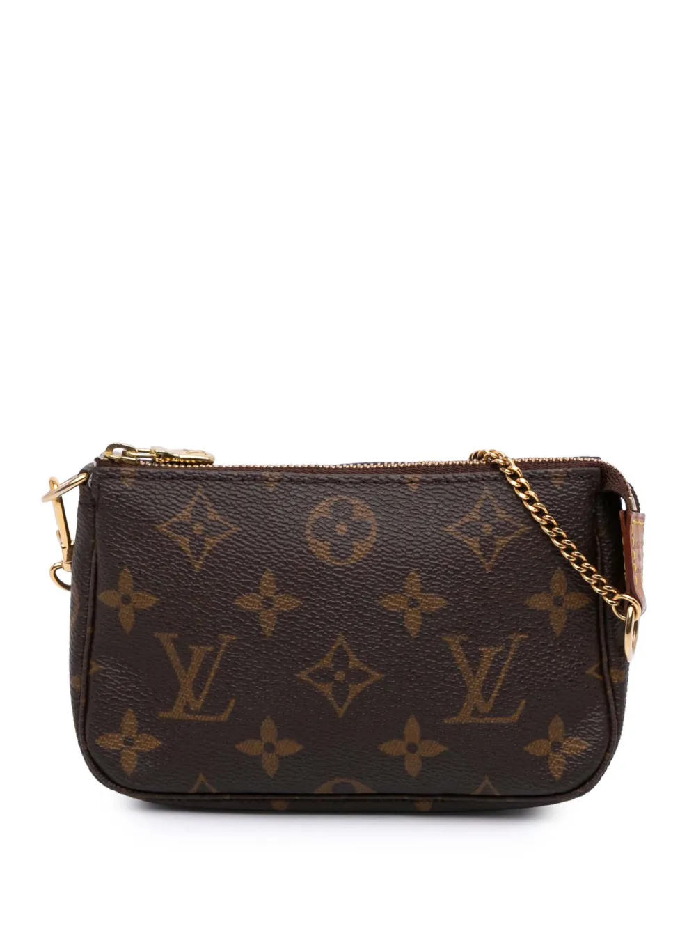 Pre-owned Louis Vuitton 2020 Monogram Mini Pochette Accessoires Handbag In Brown