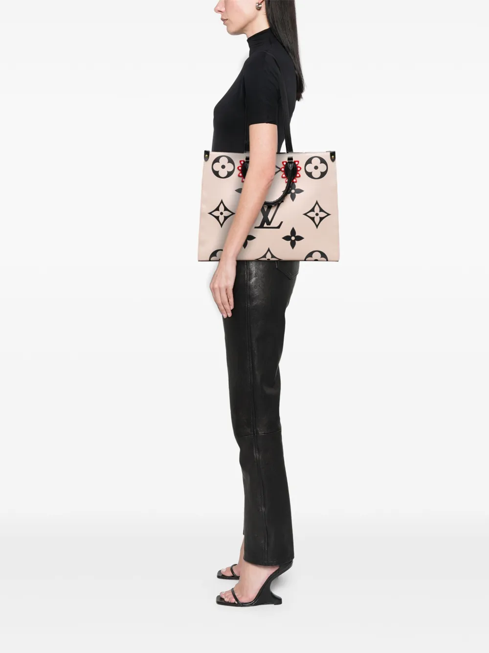 Pre-owned Louis Vuitton 2019-2025 Monogram Empreinte Giant Crafty Onthego Gm Satchel In Brown