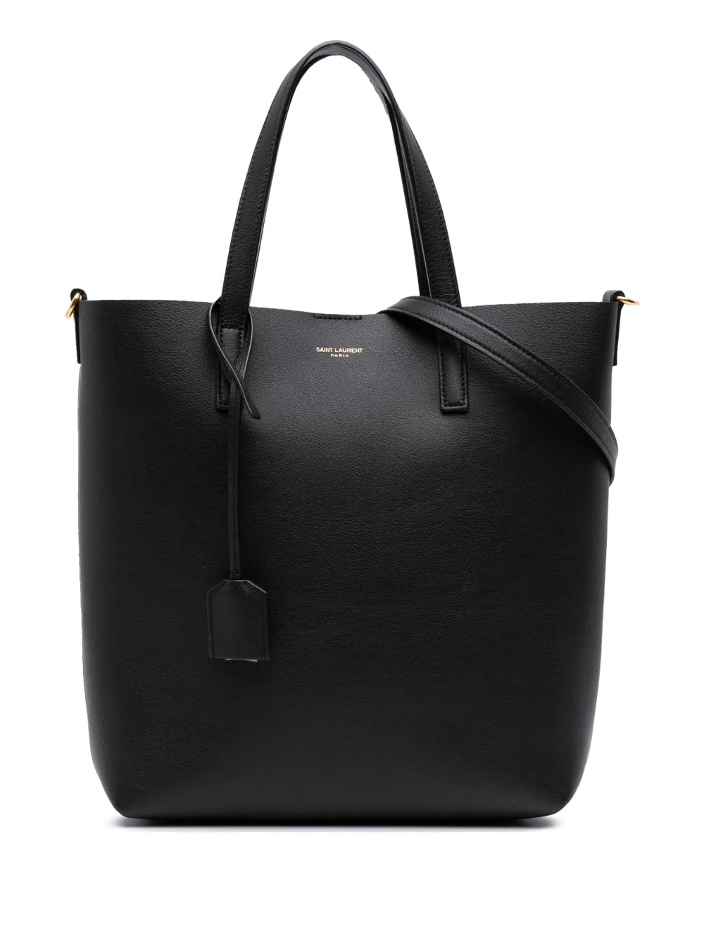 Pre-owned Saint Laurent 2023 Toy Leather North South Shopping Tote Satchel In Black
