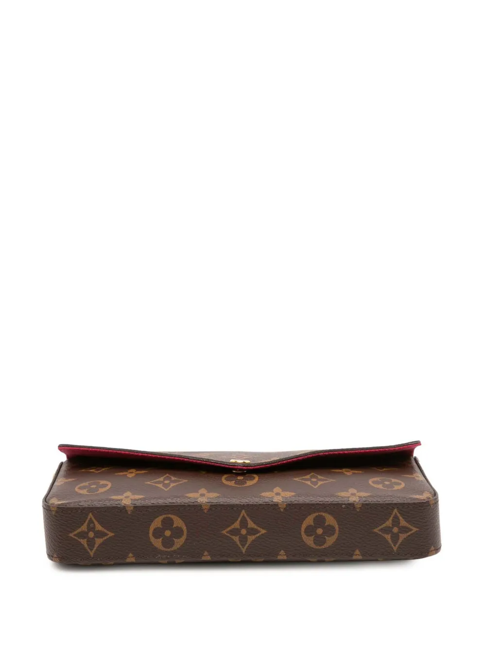 Pre-owned Louis Vuitton 2014-2025 Monogram Pochette Felicie Crossbody Bag In Brown