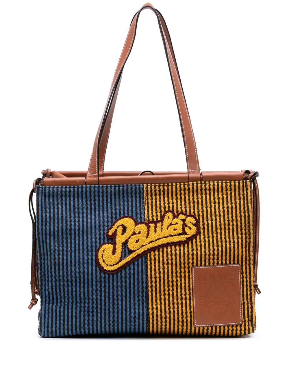 Loewe Pre-Owned 2000-2025 Paulas Ibiza Large Canvas Stripes Cushion tote bag | Blue | Image 1