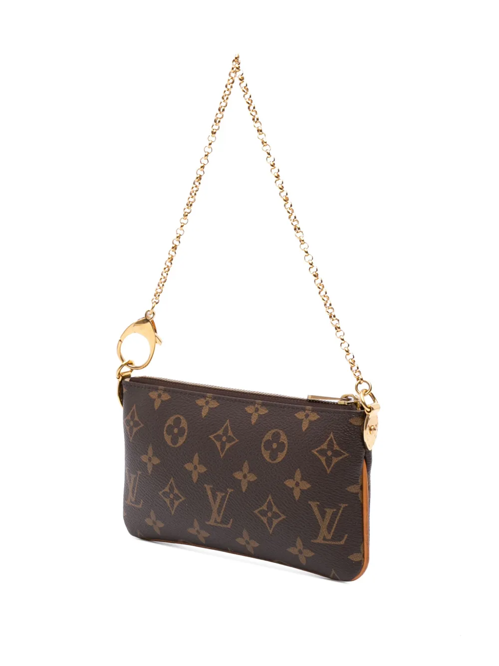 Pre-owned Louis Vuitton 2015 Monogram Pochette Milla Mm Shoulder Bag In Brown