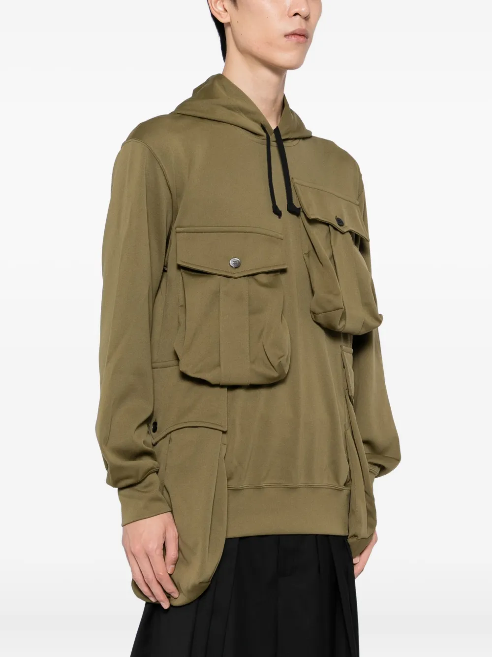 Comme des Garçons Homme Plus Hoodie met trekkoord Groen