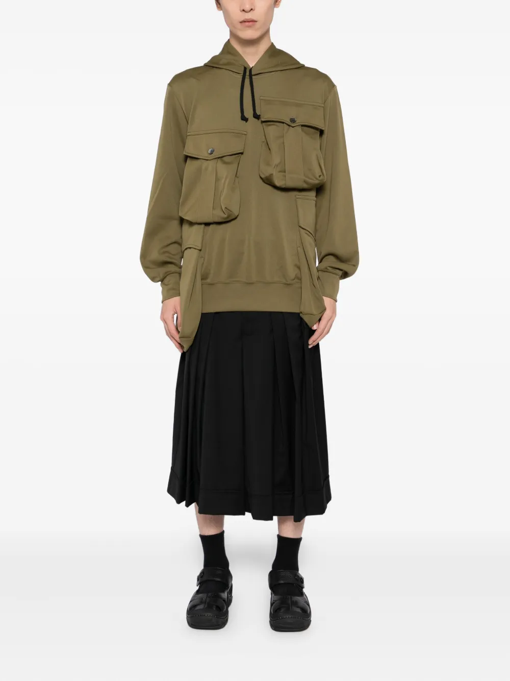 Comme des Garçons Homme Plus Hoodie met trekkoord Groen