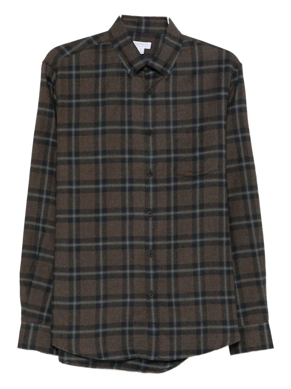 Sunspel Check Brushed Cotton Flannel Button-down Shirt In Multi