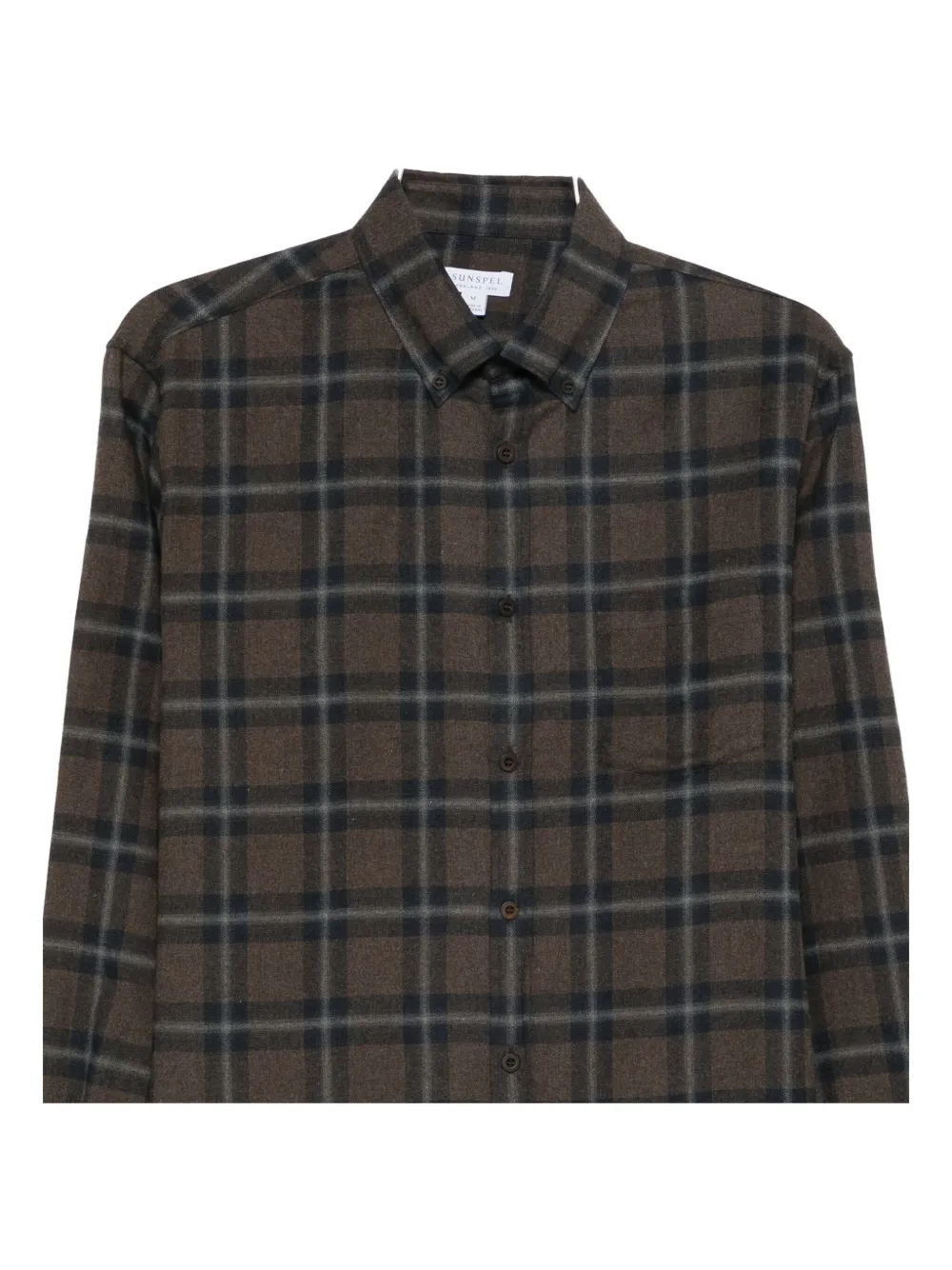 Sunspel Check Brushed Cotton Flannel Button-down Shirt In Multi
