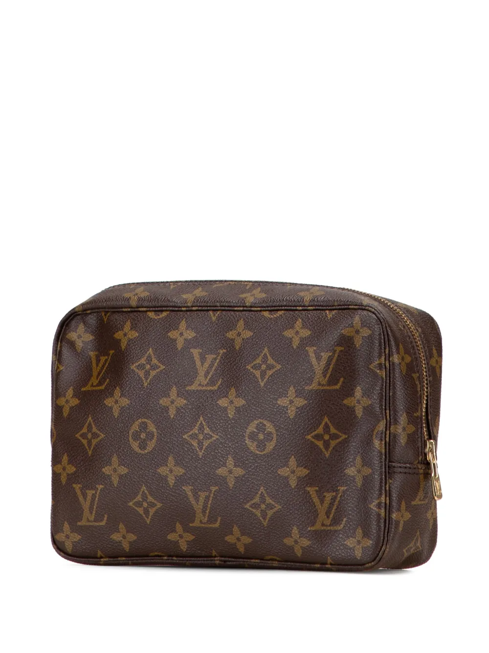 Pre-owned Louis Vuitton 1988 Monogram Trousse Toilette 23 Clutch Bag In Brown