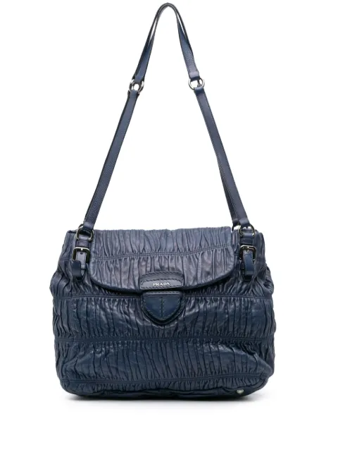 Prada Pre-Owned 2000-2025 Nappa Gaufre Buckle Strap shoulder bag
