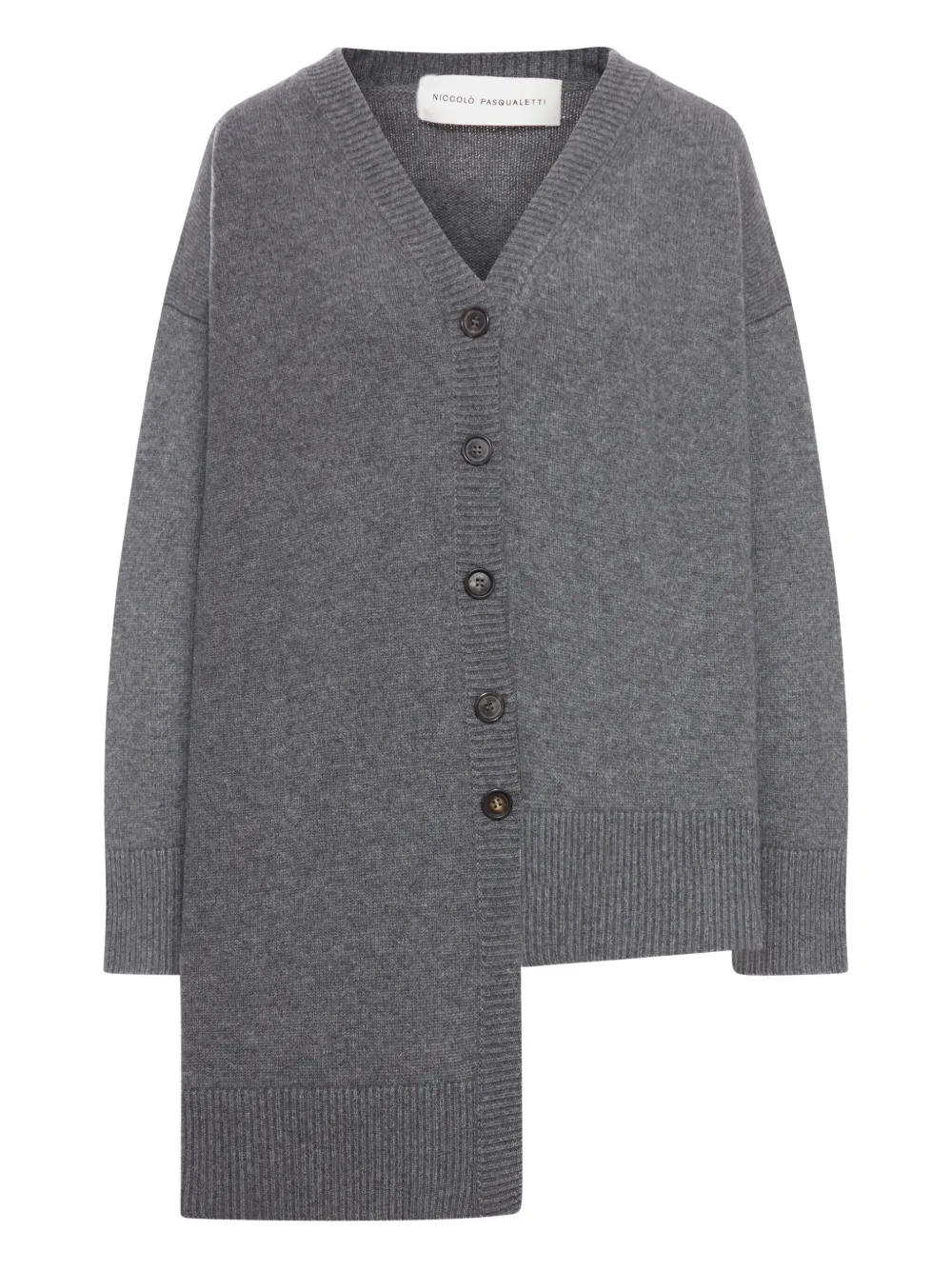 Niccolò Pasqualetti Asymmetric Cashmere Cardigan In Gray