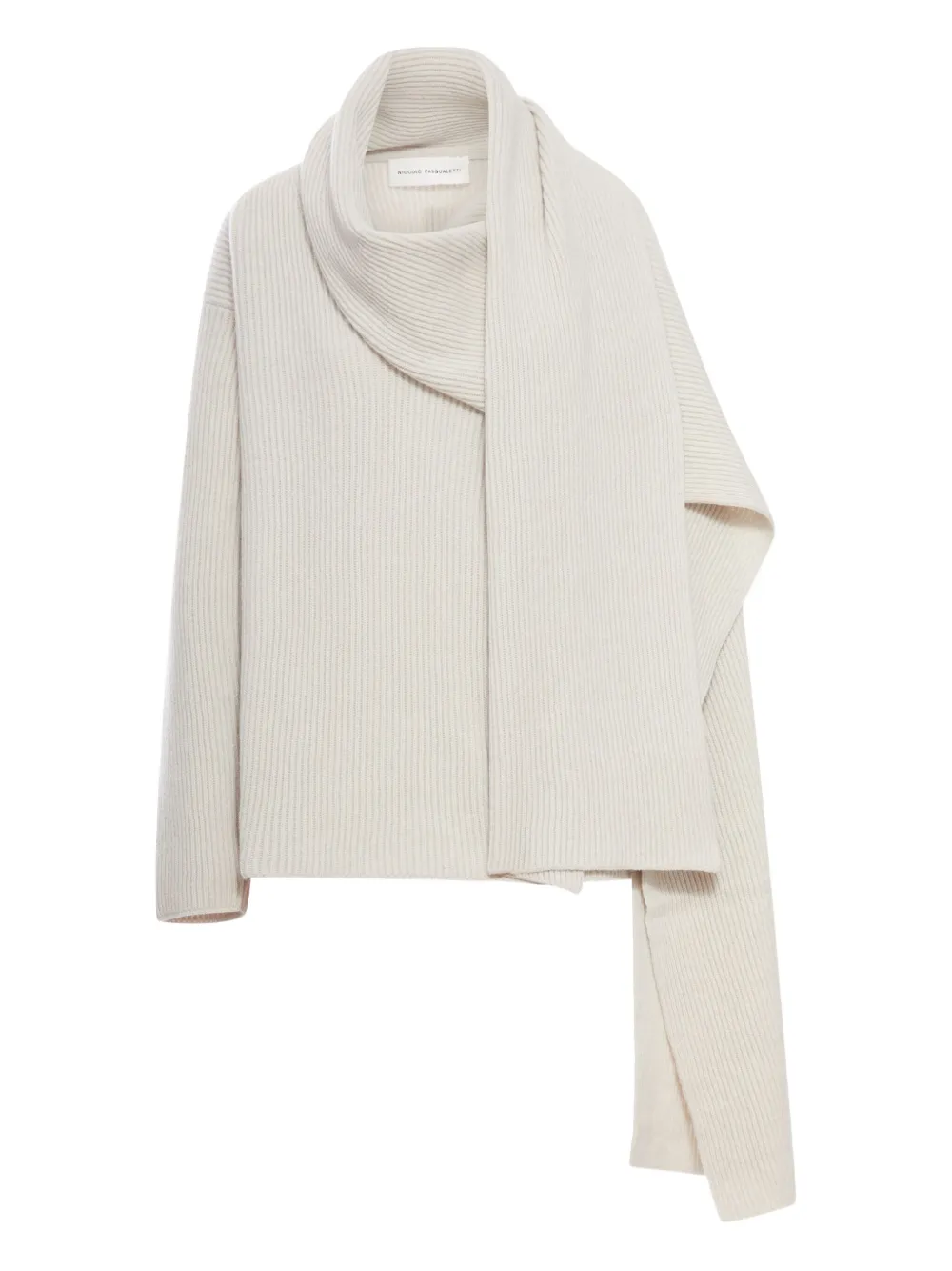 Niccolò Pasqualetti Mucchio Sweater With Scarf Neck In White