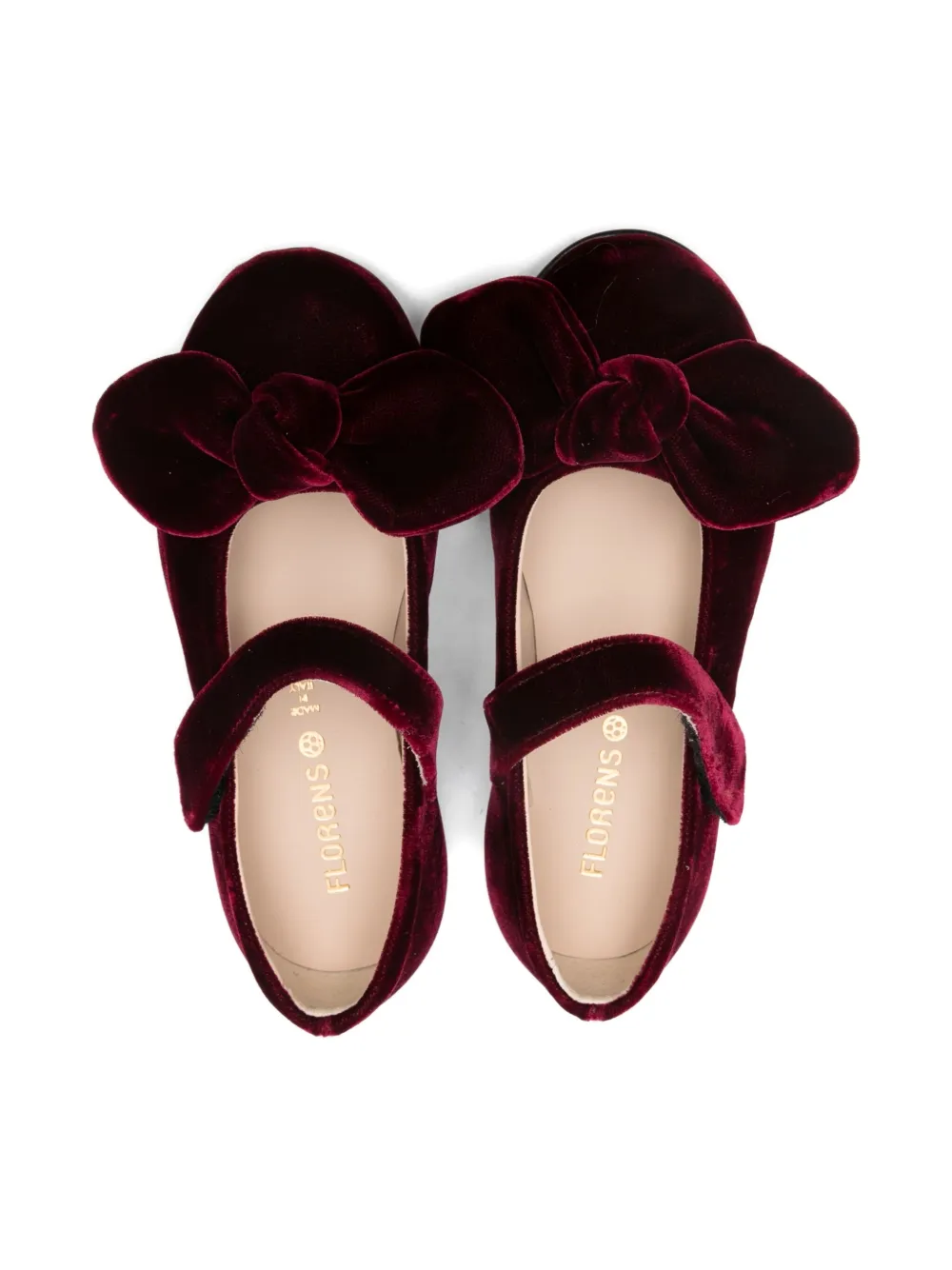 Florens Fluwelen ballerina's met strikdetail Rood