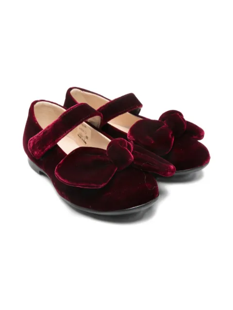 Florens ballerines en velours à détail de nœud