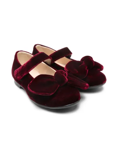 Florens bow-detail velvet ballerinas