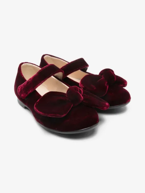 Florens bow-detail velvet ballerinas