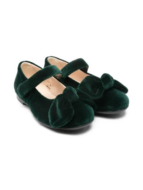 Florens bow-detail velvet ballerinas