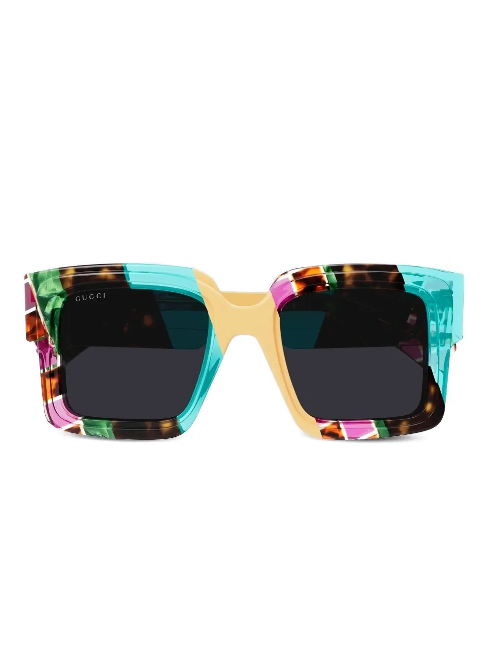 Gucci Eyewear patterned square-frame sunglasses - Blu