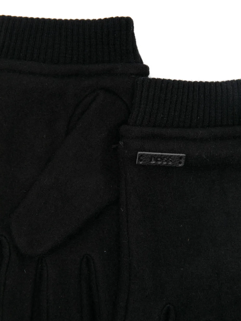 BOSS Handschoenen met geribbelde afwerking Zwart