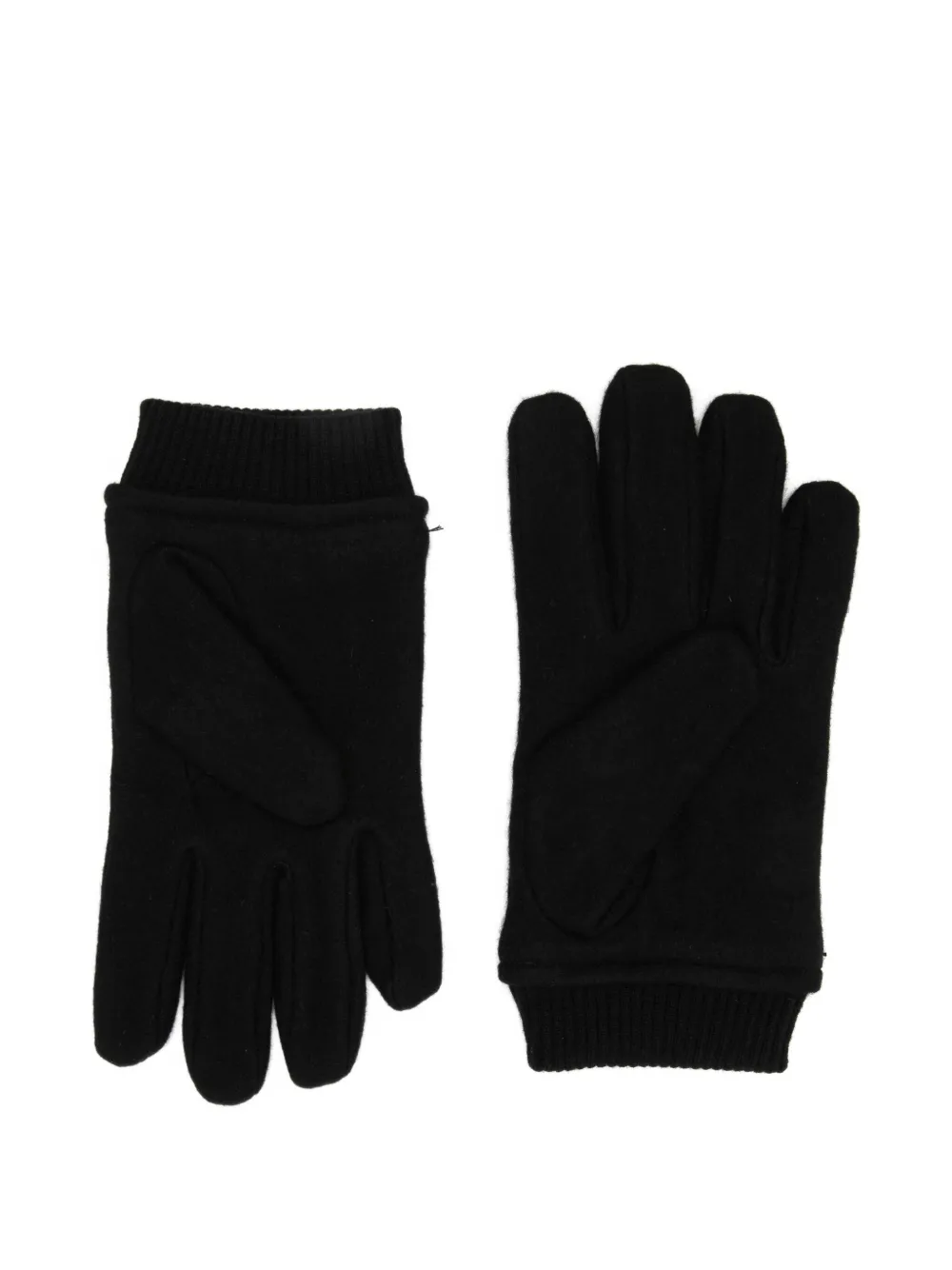 BOSS ribbed-trim gloves - Zwart
