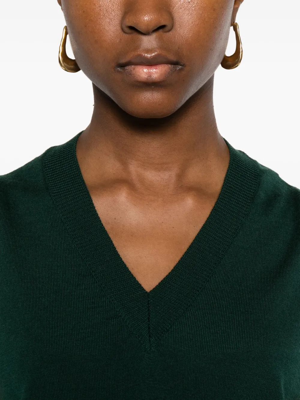 Daniele Fiesoli V-neck Sleeveless Sweater In Green