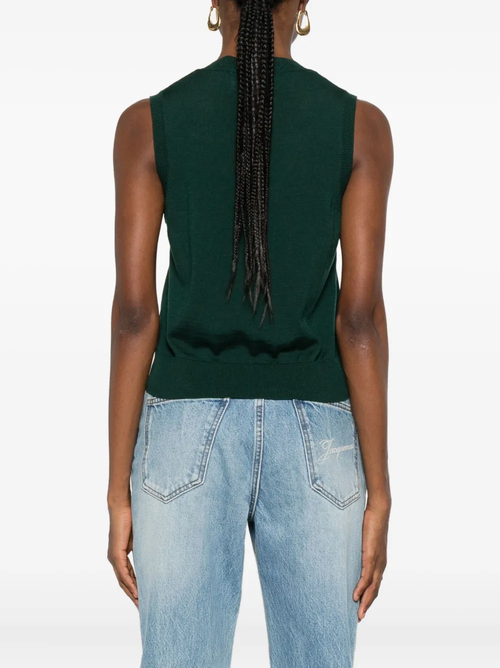 Daniele Fiesoli V-neck Sleeveless Sweater In Green