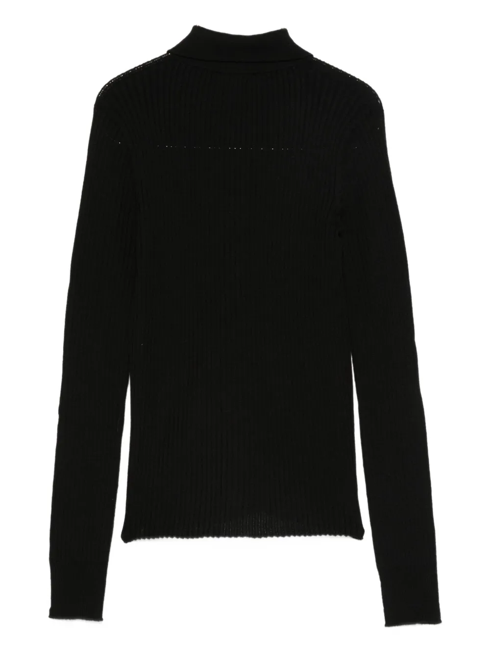 Roberto Collina Knitted Merino-wool Shirt In Black