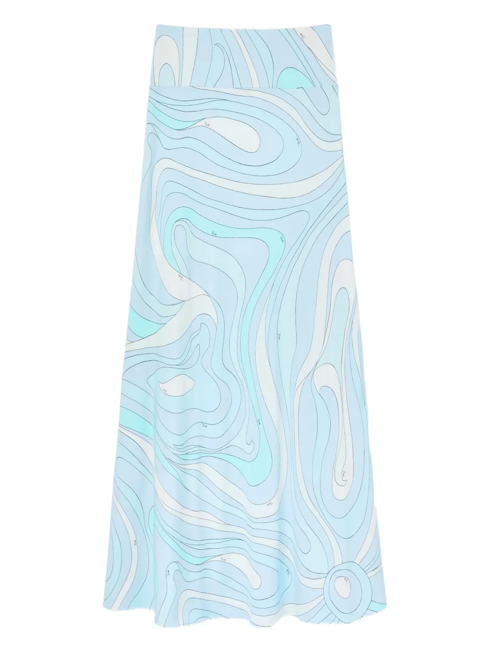 Pucci Marmo-print Maxi Skirt In Blue