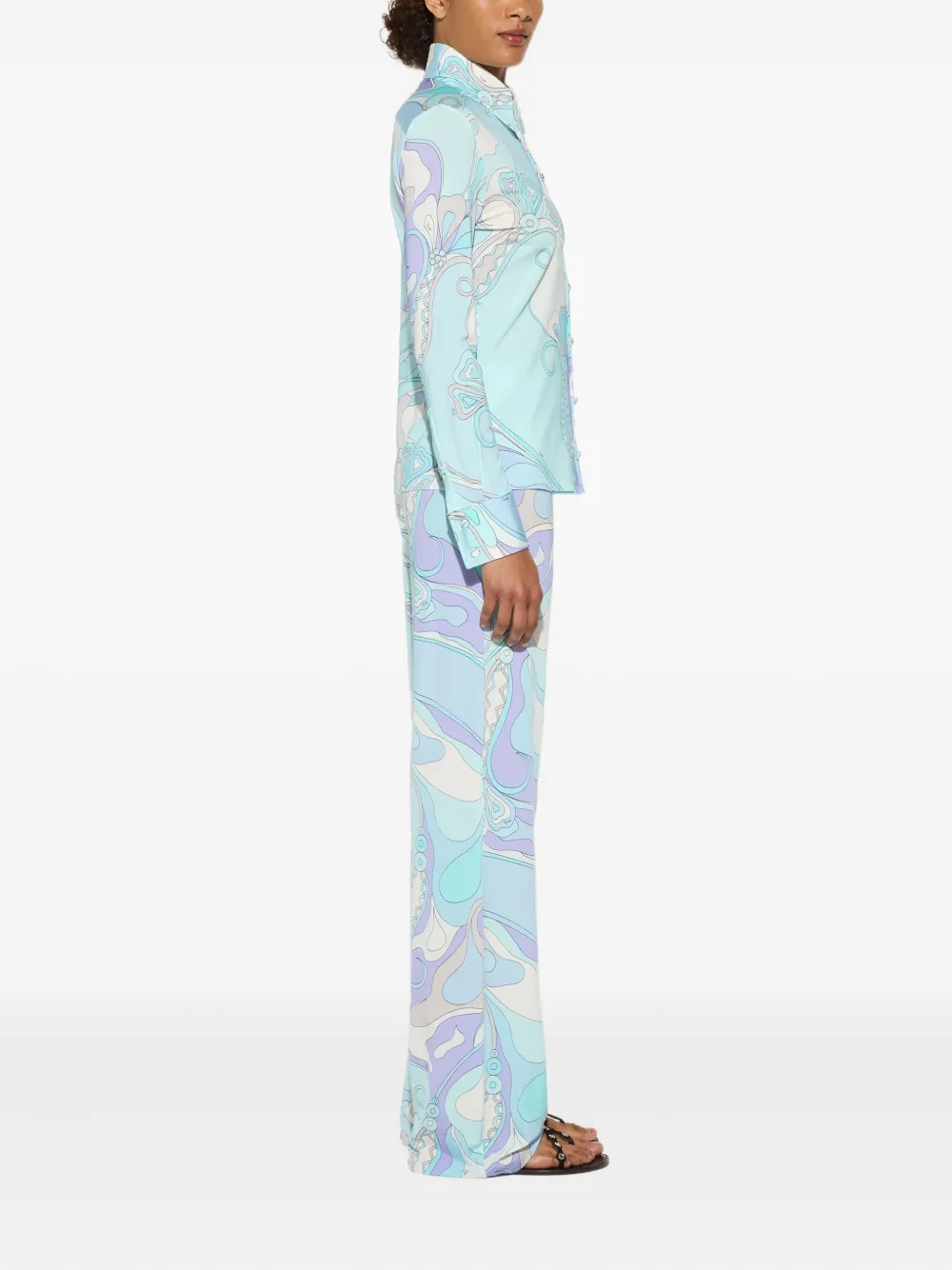 PUCCI Blouse met orchidee-print Blauw