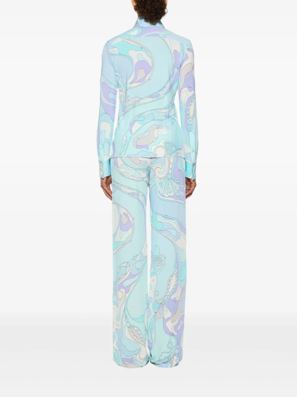 PUCCI Blouse met orchidee-print Blauw