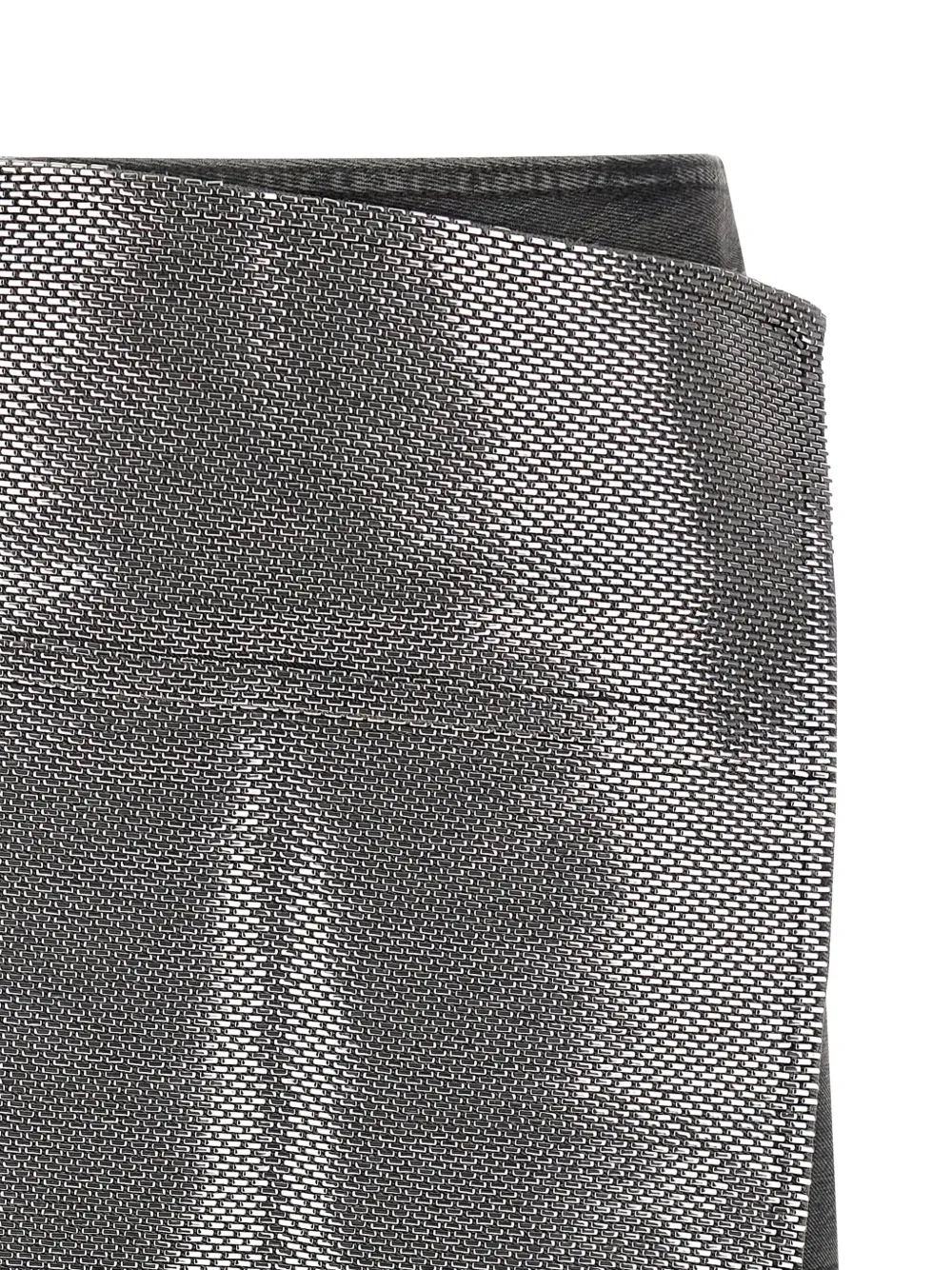 Haikure Asymmetric Metallic Skirt Contrast Patch In Gray