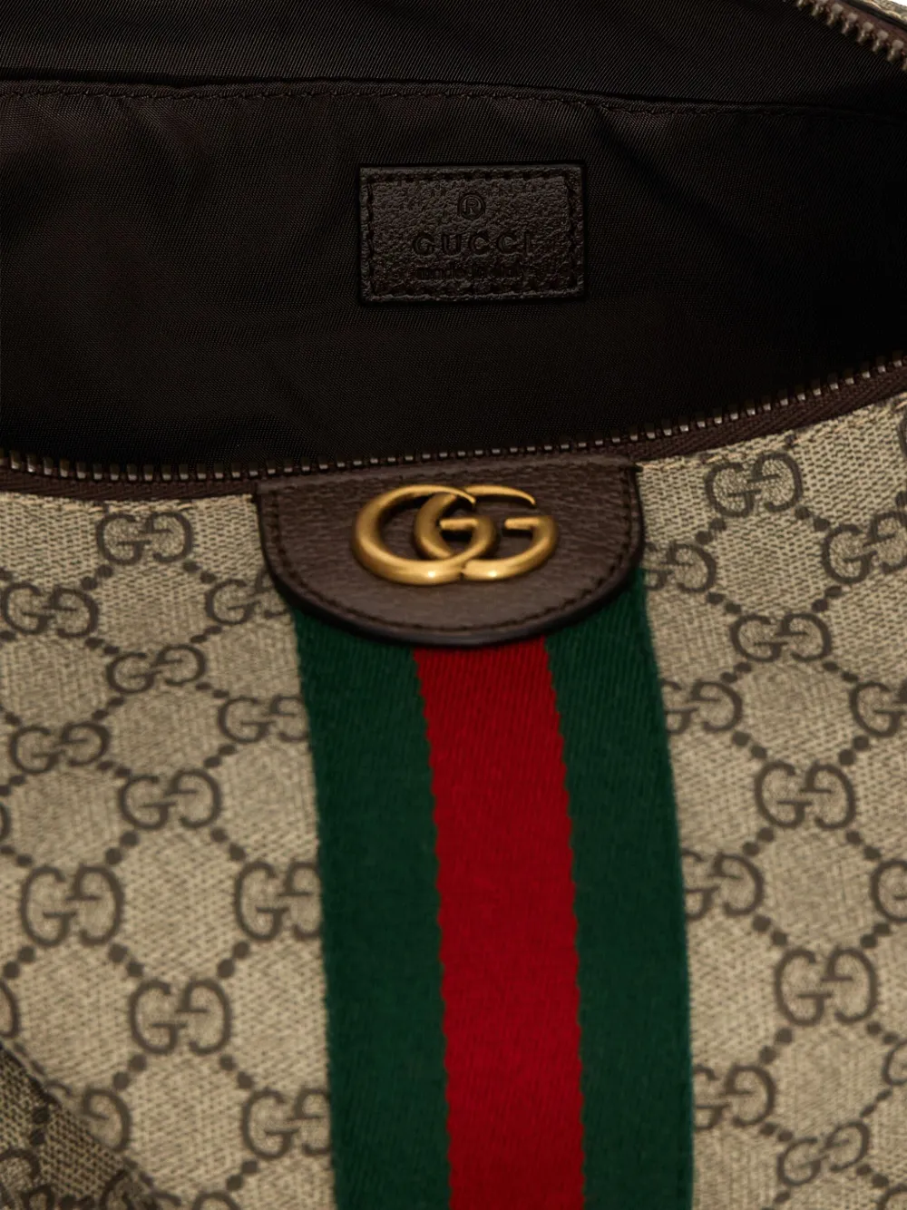 Gucci Beige And Ebony Beauty Case With Web Detail And Logo Detail In Gg Supreme Canvas Man In Neutral