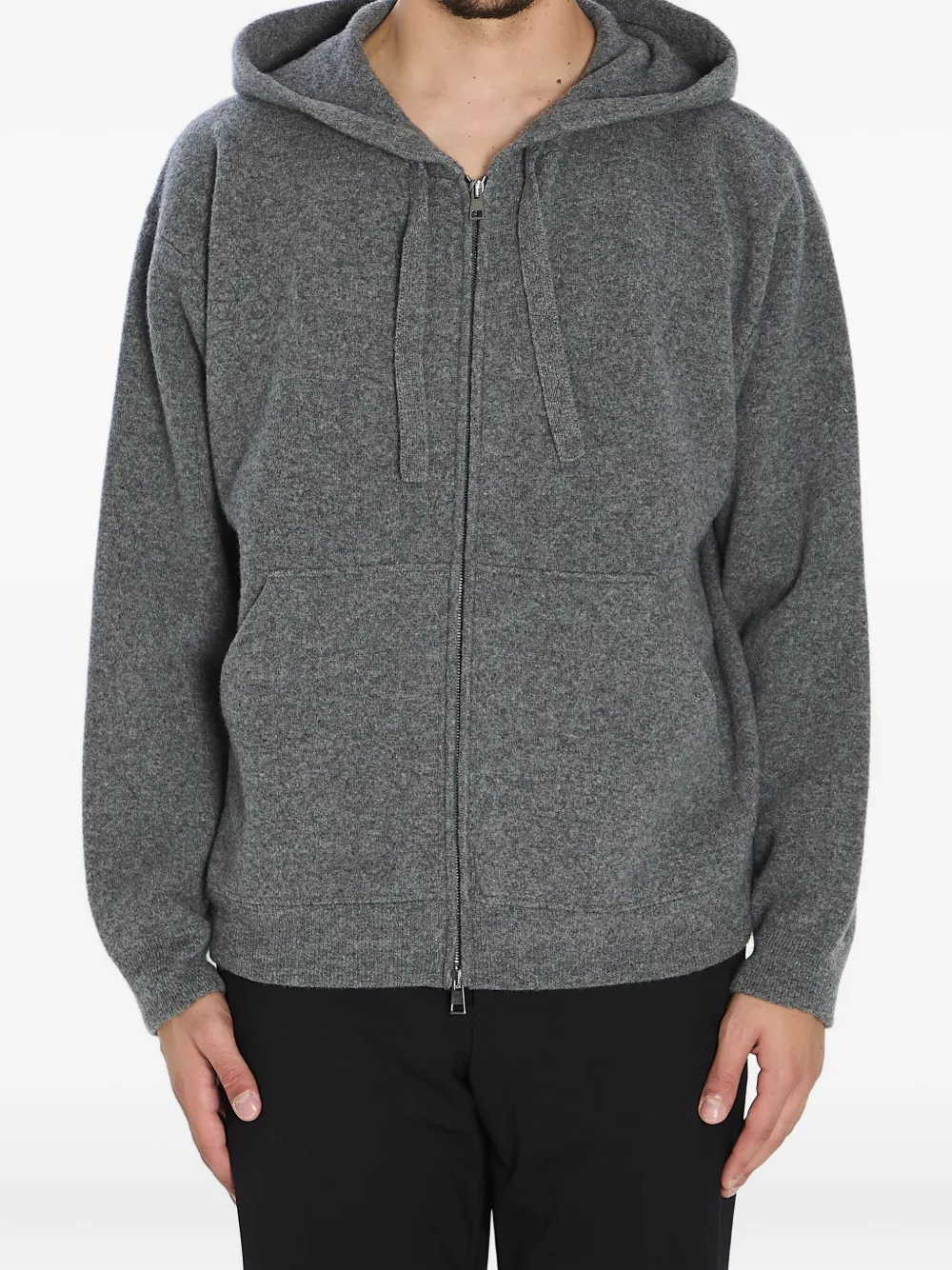 Roberto Collina drawstring zip-up hoodie | Grey | Image 1
